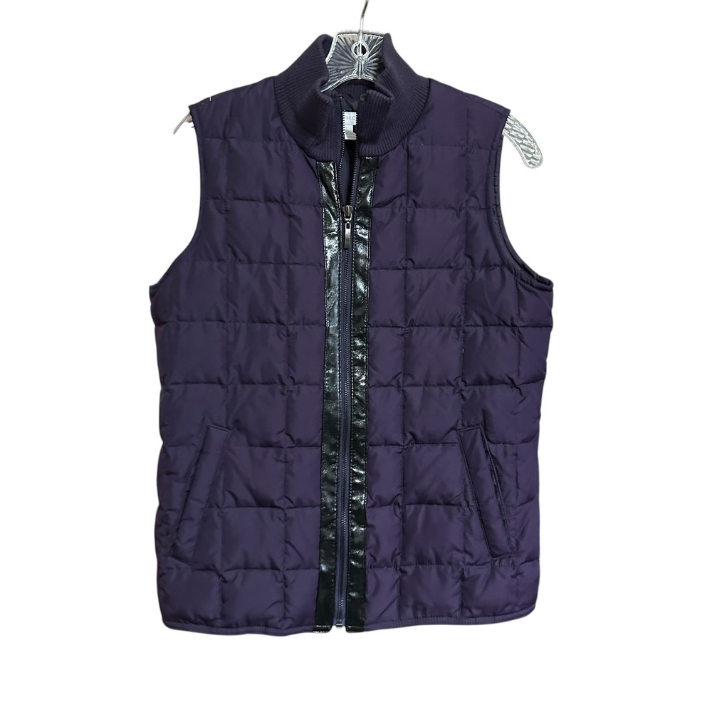 Charter Club Quilted Down Feather Vest Purple Zip‎ Front Puffer Women's Small